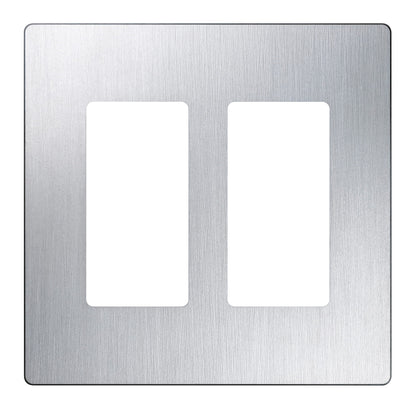Lutron Claro 2 Gang Decorator/Rocker Wallplate, Gloss, Gray (1-Pack) | CW-2-GR