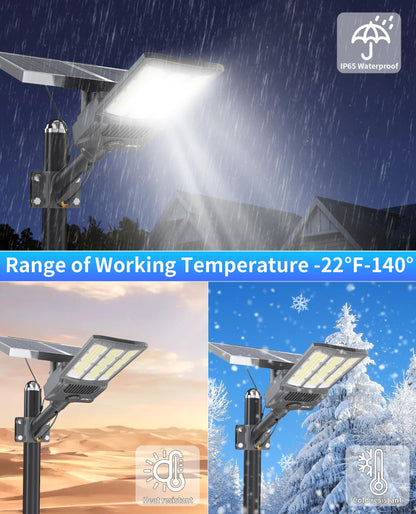 JAYNLT Y-12000W Solar Street Lights Outdoor,6500K High Lumen Solar Parking Lot Lights Commercial, Large Split Type Solar Flood Lights with Remote Control,Solar Security Lights for Yard,Driveway