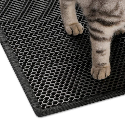 Pieviev Cat Litter Mat Double Layer Waterproof Urine Proof Trapping Mat 1 Pack (Gray, 24x15 Inch (Pack of 1))