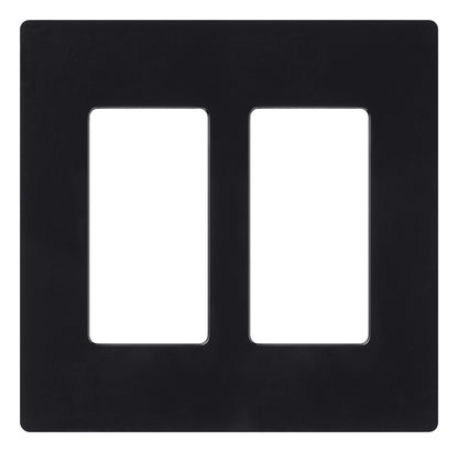 Lutron Claro 2 Gang Decorator/Rocker Wallplate, Gloss, Gray (1-Pack) | CW-2-GR