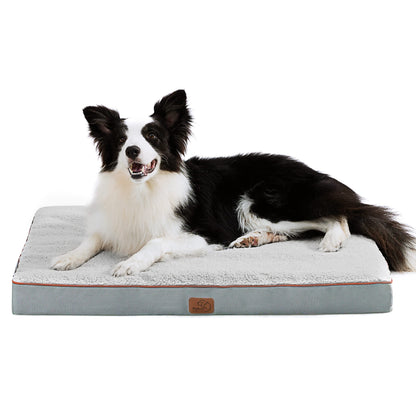 Bedsure Dog Bed for Large Dogs - Orthopedic Waterproof Puppy Beds with Removable Washable Cover, Egg Crate Foam Pet Mat, Suitable for Pet Up to 65 lbs