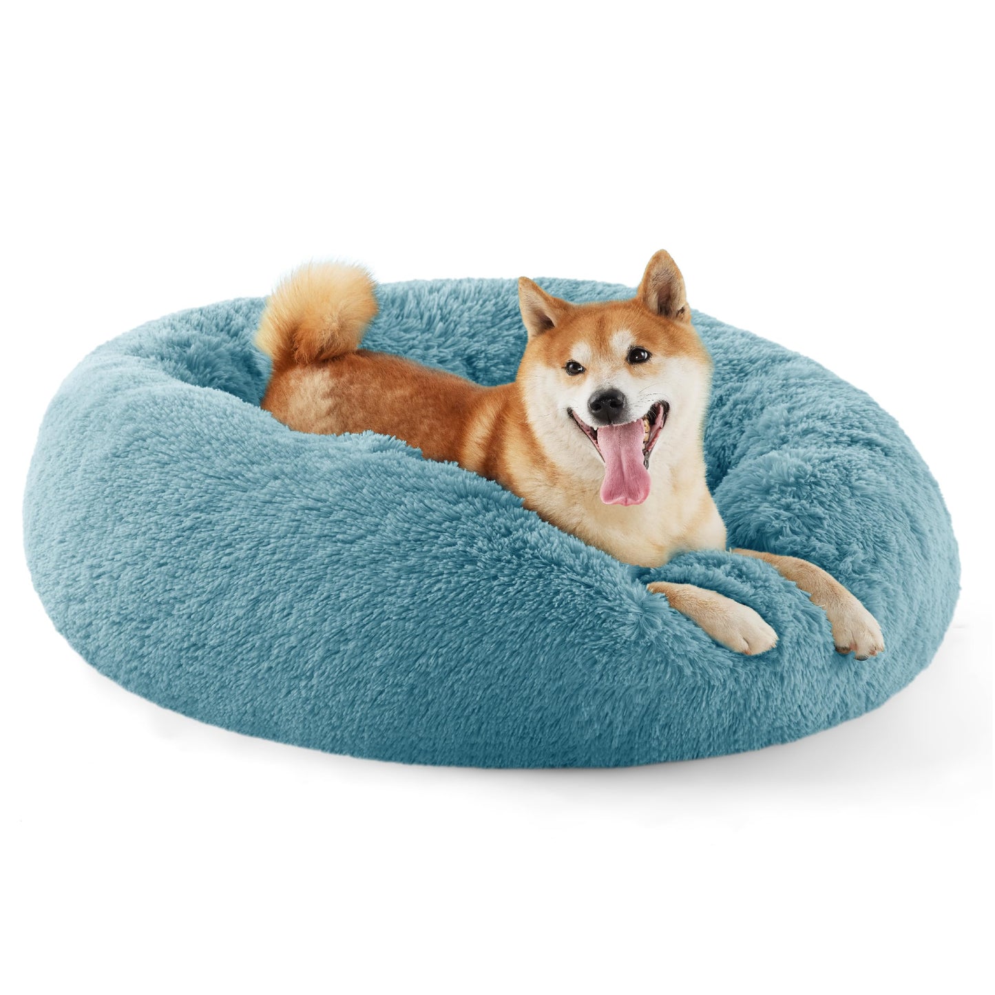 Bedsure Calming Cat Beds for Indoor Cats - Small Cat Bed Washable 20 inches, Anti-Slip Round Fluffy Plush Faux Fur Pet Bed, Fits up to 15 lbs Pets, Camel
