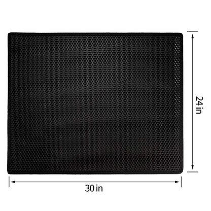 Pieviev Cat Litter Mat Double Layer Waterproof Urine Proof Trapping Mat 1 Pack (Gray, 24x15 Inch (Pack of 1))