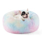 Bedsure Calming Cat Beds for Indoor Cats - Small Cat Bed Washable 20 inches, Anti-Slip Round Fluffy Plush Faux Fur Pet Bed, Fits up to 15 lbs Pets, Camel