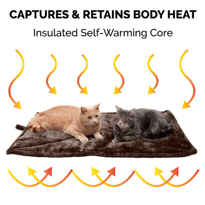 Furhaven ThermaNAP Self-Warming Cat Bed for Indoor Cats & Small Dogs, Washable & Reflects Body Heat - Quilted Faux Fur Reflective Bed Mat - Gray, Small