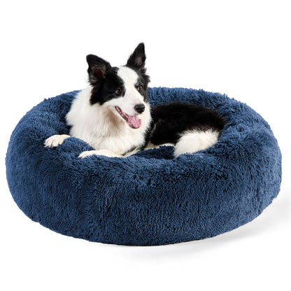 Bedsure Calming Cat Beds for Indoor Cats - Small Cat Bed Washable 20 inches, Anti-Slip Round Fluffy Plush Faux Fur Pet Bed, Fits up to 15 lbs Pets, Camel