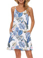 MISFAY Women's Summer Spaghetti Strap Casual Swing Tank Beach Cover Up Dress with Pockets