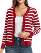 GRECERELLE Women's Long Sleeve V-Neck Button Down Cardigan Knit Shrugs Sweater