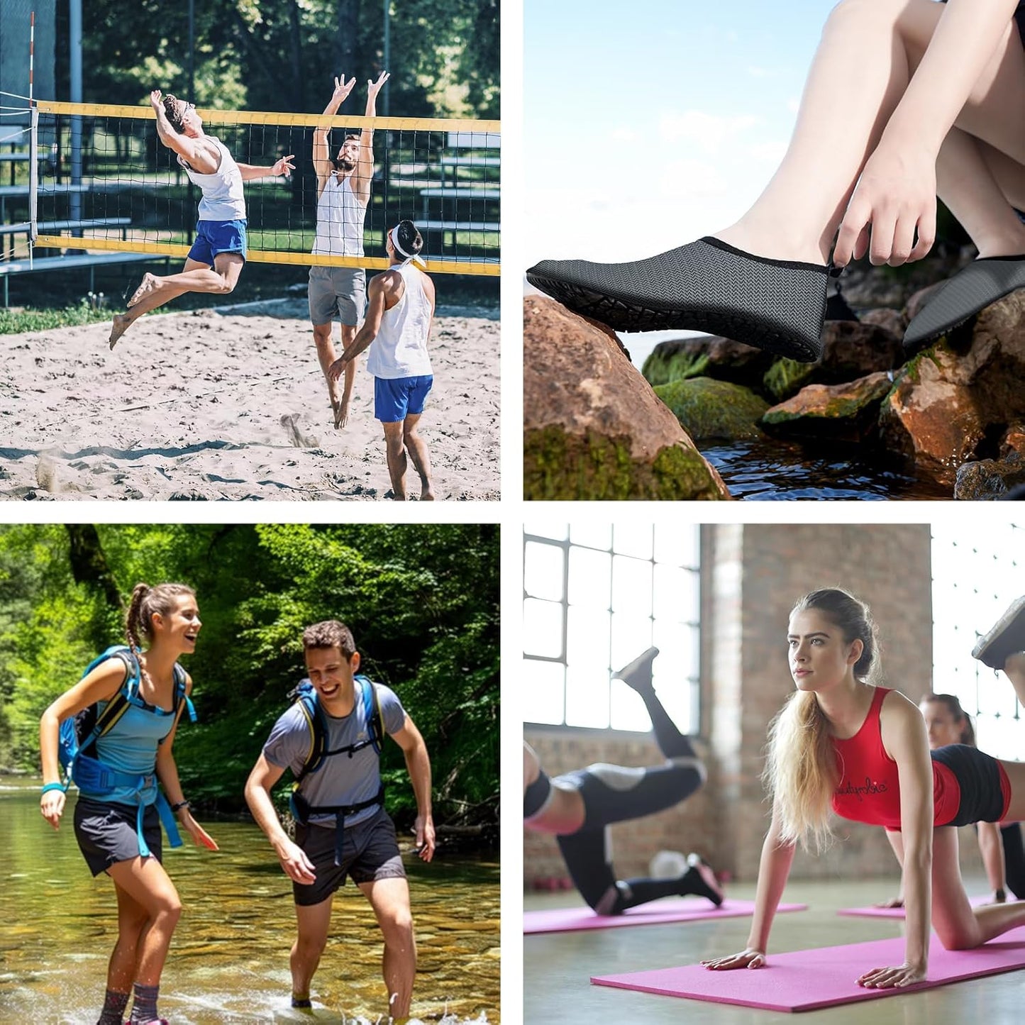 JOTO Water Shoes for Women Men Kids, Barefoot Quick-Dry Aqua Water Socks Slip-on Swim Beach Shoes for Snorkeling Surfing Kayaking Beach Walking Yoga