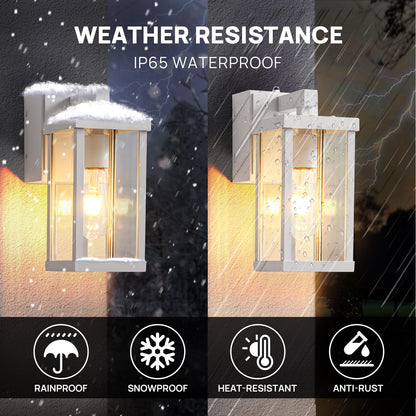 Dusk to Dawn Porch Lights with GFCI Outlets Waterproof Outdoor Wall Lights Exterior Lighting Fixtures Modern Outside Lights Wall Mount for House Patio Garage,Black,11.8''H,1PC