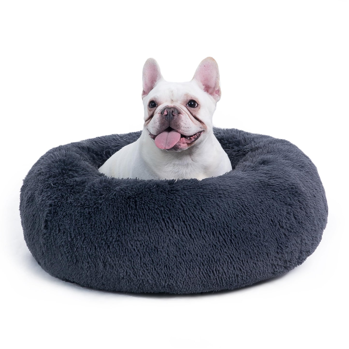 Bedsure Calming Cat Beds for Indoor Cats - Small Cat Bed Washable 20 inches, Anti-Slip Round Fluffy Plush Faux Fur Pet Bed, Fits up to 15 lbs Pets, Camel