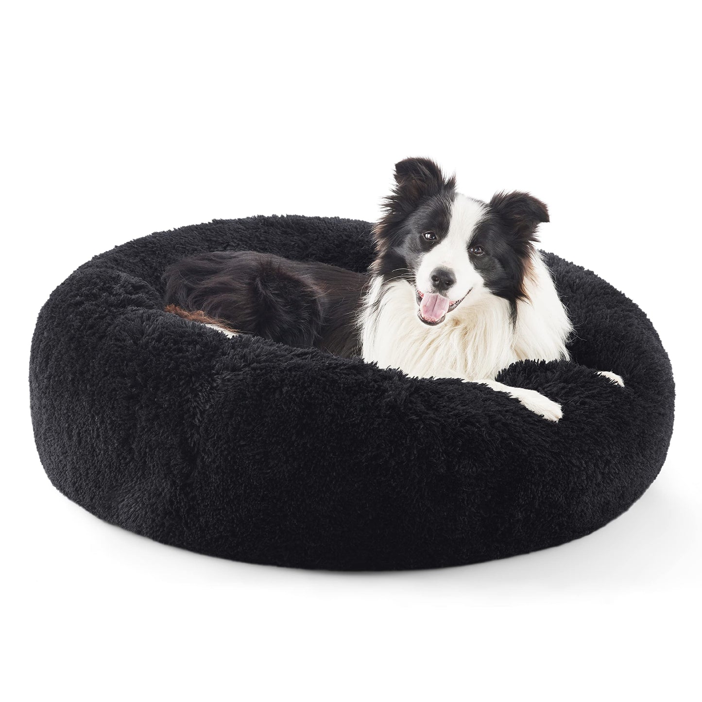 Bedsure Calming Cat Beds for Indoor Cats - Small Cat Bed Washable 20 inches, Anti-Slip Round Fluffy Plush Faux Fur Pet Bed, Fits up to 15 lbs Pets, Camel