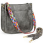 HKCLUF Crossbody Bags for Women Trendy Vegan Leather Hobo Handbags With 2PCS Adjustable Guitar Strap Shoulder Bucket Bags