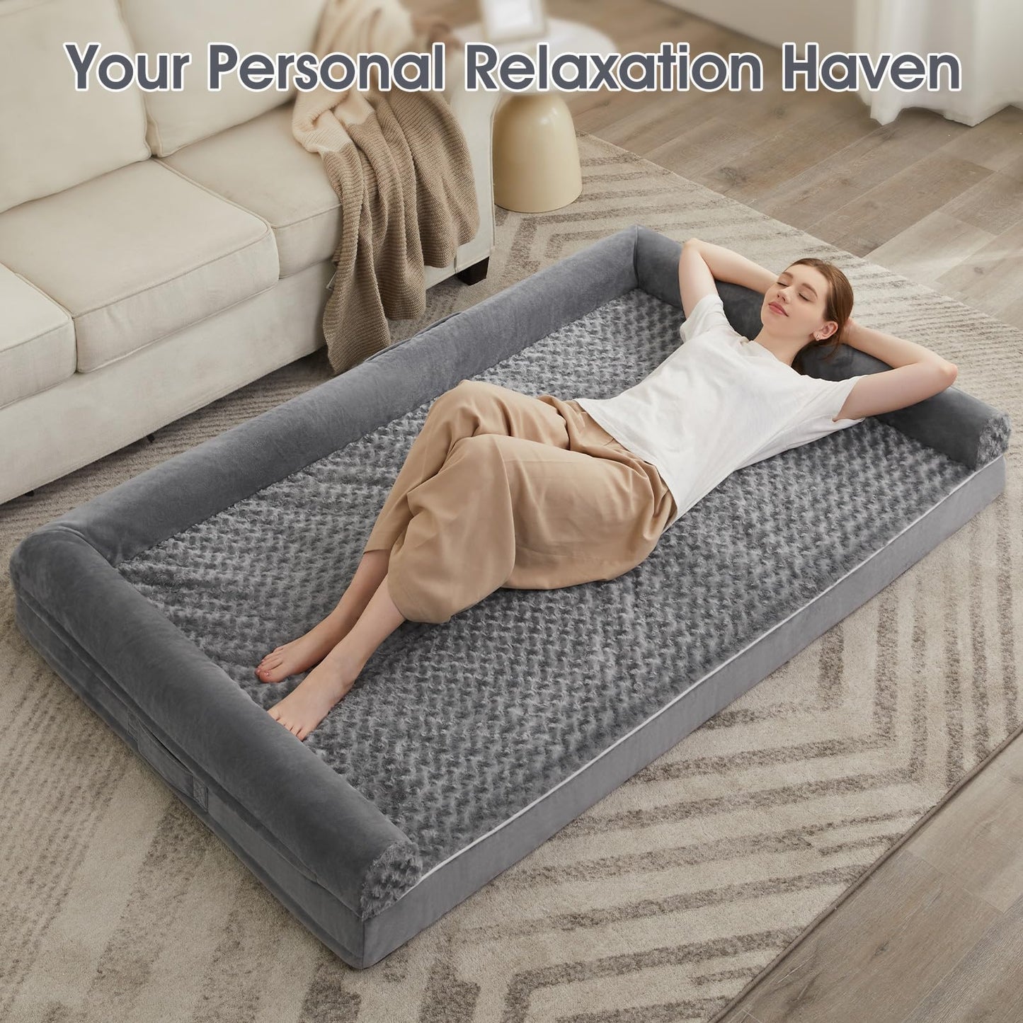 BFPETHOME Dog Beds for Large Dogs, Orthopedic Dog Bed for Medium Large Dogs,Big Waterproof Couch Dog Pet Bed with Removable Washable Cover