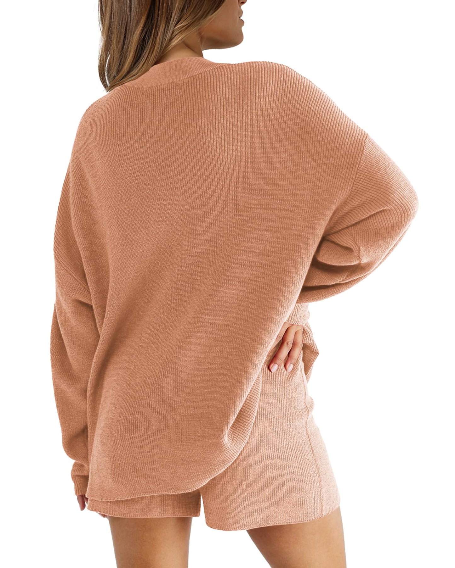 XIEERDUO Womens Sweater Sets 2 Piece Outfits Shorts Athleisure Lounge Wear Fall Fashion 2024