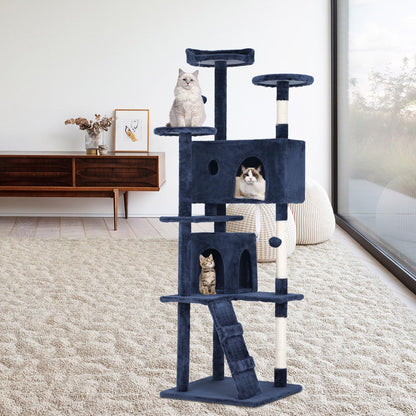 BestPet 54in Cat Tree Tower for Indoor Cats,Multi-Level Furniture Activity Center with Scratching Posts Stand House Condo Funny Toys Kittens Pet Play House,Dark Gray