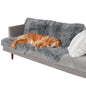 Furhaven - Manta impermeable y lavable para perros y gatos de interior, hecha en piel sintética de pelo largo sintético y terciopelo en color madera, XL, gris niebla