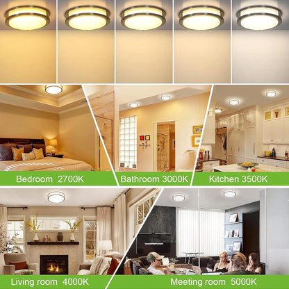 13 inch Flush Mount LED Ceiling Light Fixture, 2700K/3000K/3500K/4000K/5000K Adjustable Ceiling Lights, Oil Rubbed Bronze Saturn Dimmable Lighting for Hallway Bathroom Kitchen or Stairwell, ETL Listed