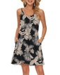 MISFAY Women's Summer Spaghetti Strap Casual Swing Tank Beach Cover Up Dress with Pockets