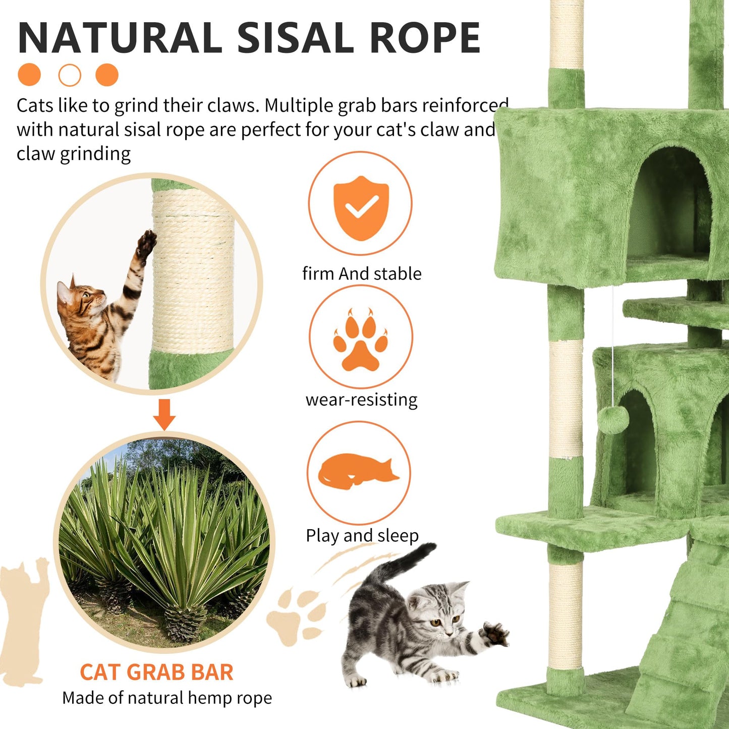 BestPet 54in Cat Tree Tower for Indoor Cats,Multi-Level Furniture Activity Center with Scratching Posts Stand House Condo Funny Toys Kittens Pet Play House,Dark Gray
