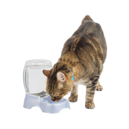Petmate Pet Cafe Cat and Dog Water Dispenser - Water Bowl for Cats and Dogs, USA Made, .25 GAL, Pearl Ash Blue