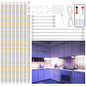LAFULIT Under Cabinet Lighting Kit - 8 PCS, 2700K Warm White Flexible LED Strip Lights with Remote and Power Adapter for Kitchen Cabinets, Shelf, Desk, Counter - 13ft