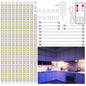LAFULIT Under Cabinet Lighting Kit - 8 PCS, 2700K Warm White Flexible LED Strip Lights with Remote and Power Adapter for Kitchen Cabinets, Shelf, Desk, Counter - 13ft