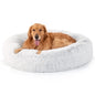 Bedsure Calming Cat Beds for Indoor Cats - Small Cat Bed Washable 20 inches, Anti-Slip Round Fluffy Plush Faux Fur Pet Bed, Fits up to 15 lbs Pets, Camel