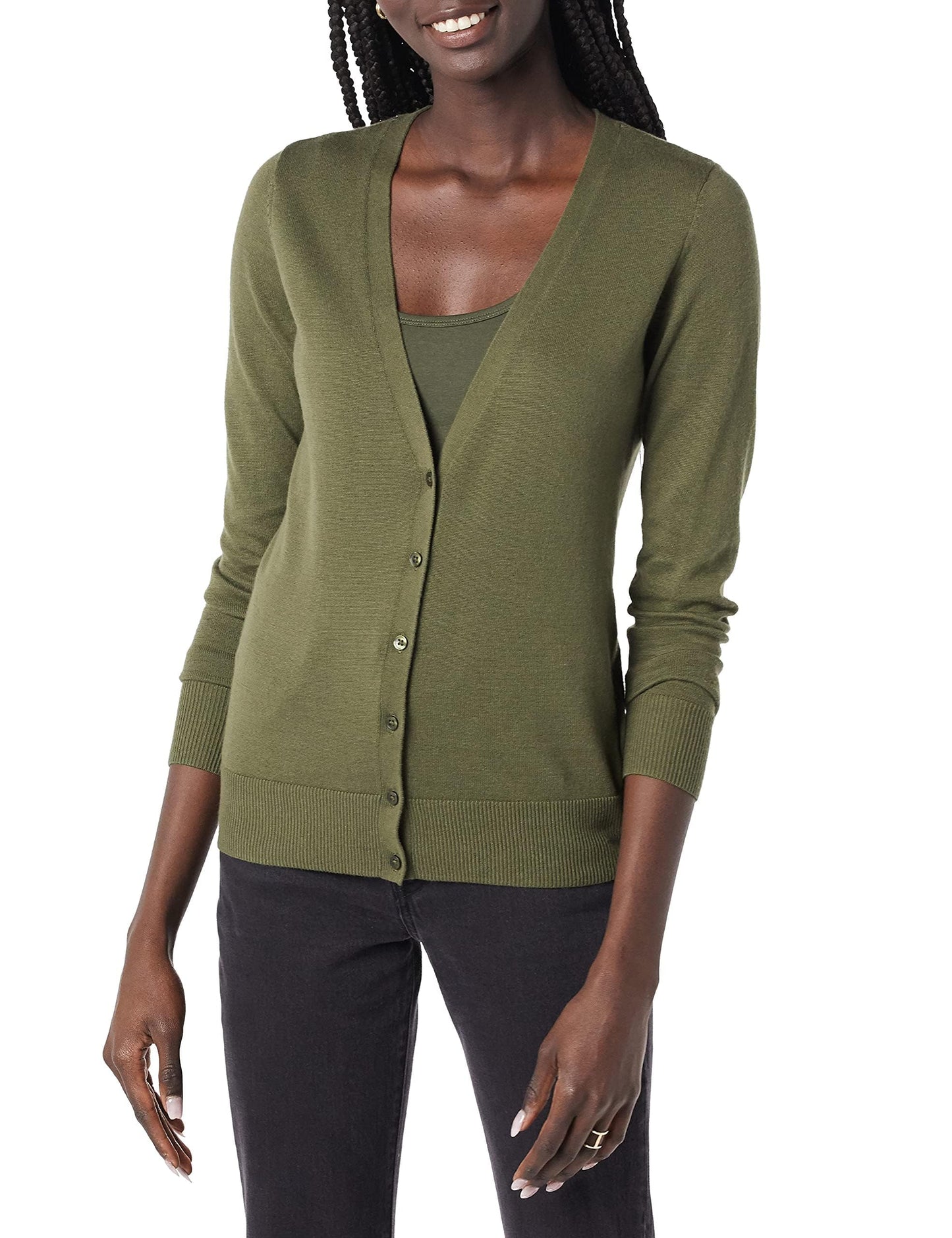 Amazon Essentials Women's Lightweight V-Neck Cardigan Sweater (Available in Plus Size)