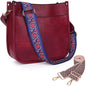 HKCLUF Crossbody Bags for Women Trendy Vegan Leather Hobo Handbags With 2PCS Adjustable Guitar Strap Shoulder Bucket Bags
