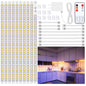 LAFULIT Under Cabinet Lighting Kit - 8 PCS, 2700K Warm White Flexible LED Strip Lights with Remote and Power Adapter for Kitchen Cabinets, Shelf, Desk, Counter - 13ft