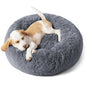 Bedsure Calming Cat Beds for Indoor Cats - Small Cat Bed Washable 20 inches, Anti-Slip Round Fluffy Plush Faux Fur Pet Bed, Fits up to 15 lbs Pets, Camel