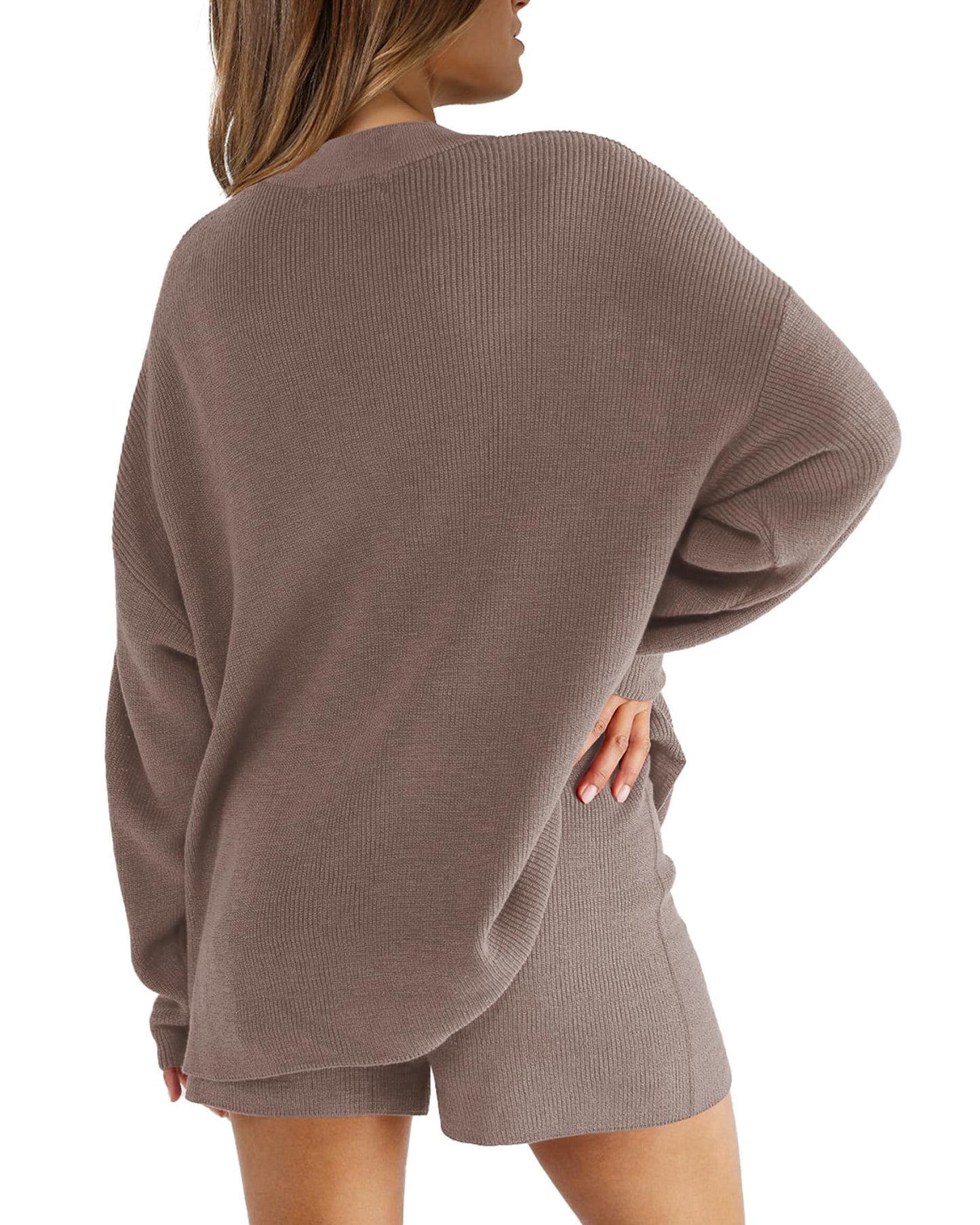XIEERDUO Womens Sweater Sets 2 Piece Outfits Shorts Athleisure Lounge Wear Fall Fashion 2024
