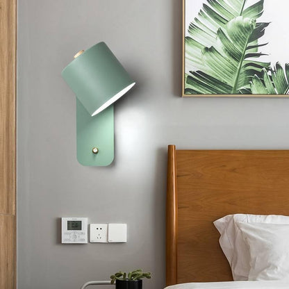 Nordic bedroom bedside lamp wall lamp study dining room corridor with switch wall lamp macaron LED minimalist wall lamp