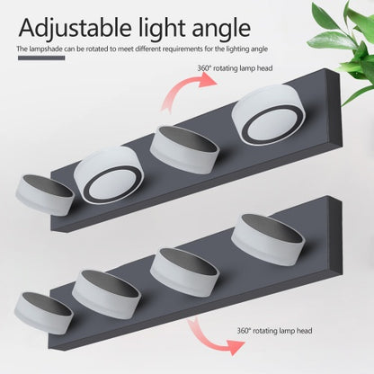 LED Modern Black 4 Light Vanity Light Fixture Mirror Bathroom Wall Light