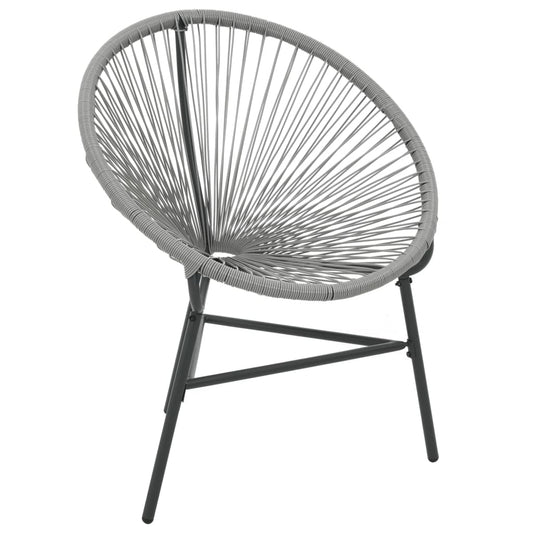 vidaXL Patio Moon Chair Outdoor Acapulco Chair with Steel Frame Poly Rattan-0
