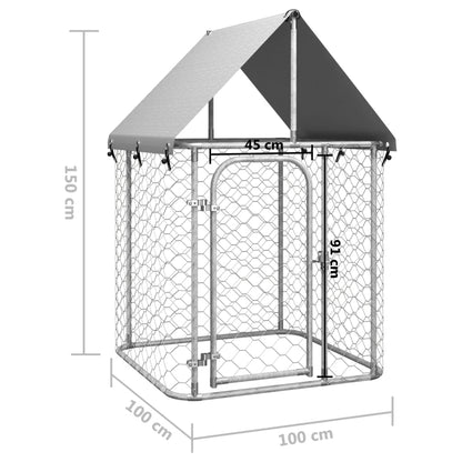 NNEVL Outdoor Dog Kennel with Roof 100x100x150 cm