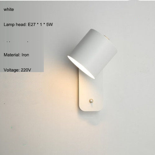 Nordic bedroom bedside lamp wall lamp study dining room corridor with switch wall lamp macaron LED minimalist wall lamp