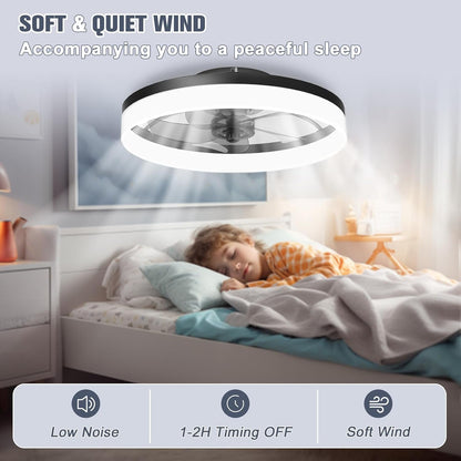 Low Profile Ceiling Fans with Lights and Remote, Fandelier Ceiling Fan