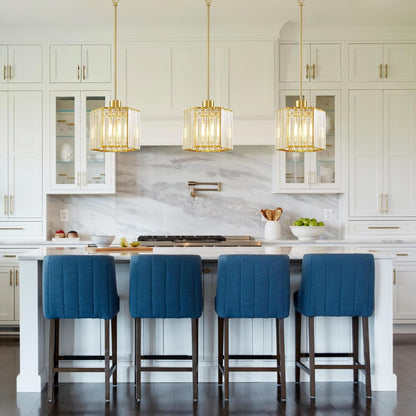 Gold Crystal Clear Pendant Lights For Kitchen Islands-2