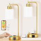Industrial Table Lamps for Bedroom Set of 2 - Fully Dimmable Bedside