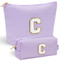 YOOLIFE Initial Makeup Bag | Teen Girl Gifts Trendy Stuff | Travel Makeup Bag for Girls | Gifts for 3 4 5 6 7 8 9 10 11 12 13 Year Old Girls | Makeup Bag for Girls Birthday Gifts for Kids Blue K