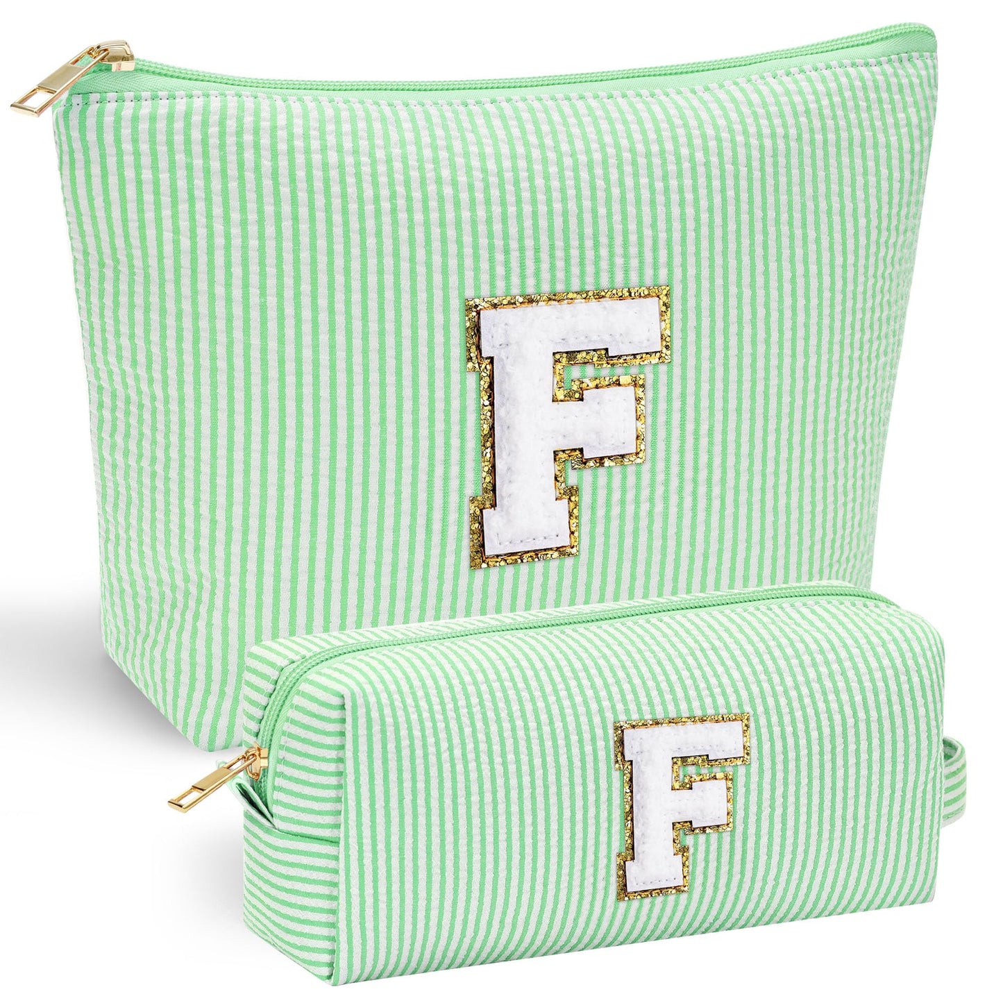 YOOLIFE Initial Makeup Bag | Teen Girl Gifts Trendy Stuff | Travel Makeup Bag for Girls | Gifts for 3 4 5 6 7 8 9 10 11 12 13 Year Old Girls | Makeup Bag for Girls Birthday Gifts for Kids Blue K