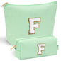 YOOLIFE Initial Makeup Bag | Teen Girl Gifts Trendy Stuff | Travel Makeup Bag for Girls | Gifts for 3 4 5 6 7 8 9 10 11 12 13 Year Old Girls | Makeup Bag for Girls Birthday Gifts for Kids Blue K