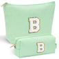 YOOLIFE Initial Makeup Bag | Teen Girl Gifts Trendy Stuff | Travel Makeup Bag for Girls | Gifts for 3 4 5 6 7 8 9 10 11 12 13 Year Old Girls | Makeup Bag for Girls Birthday Gifts for Kids Blue K