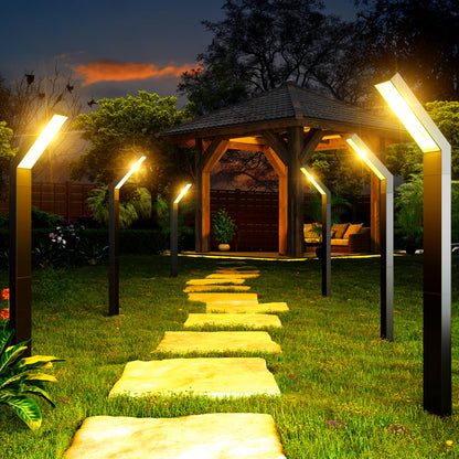 ROSHWEY Solar Pathway Lights Outdoor, 6 Pack Solar Lights Outdoor Waterproof, Bright Solar Garden Light for Outside, Landscape Lighting for Yard Patio Backyard Driveway Walkway Path Lawn