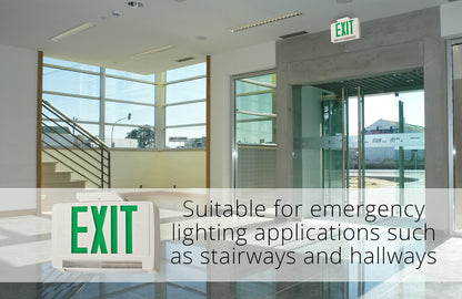 Lithonia Lighting ECBG LED M6 LED Exit and Emergency Light Bar Combo Fixture with Back Up Battery, Green Letters