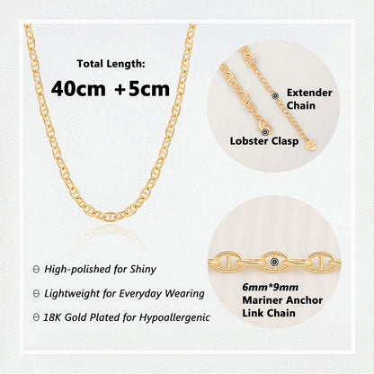 Aobei Pearl 18K Gold Paperclip Chain Choker Satellite Chain Biwa Pearl Pendant Necklace Dainty Jewelry for Women