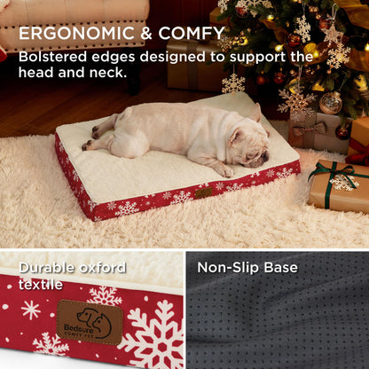 Bedsure Dog Bed for Large Dogs - Orthopedic Waterproof Puppy Beds with Removable Washable Cover, Egg Crate Foam Pet Mat, Suitable for Pet Up to 65 lbs