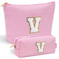 YOOLIFE Initial Makeup Bag | Teen Girl Gifts Trendy Stuff | Travel Makeup Bag for Girls | Gifts for 3 4 5 6 7 8 9 10 11 12 13 Year Old Girls | Makeup Bag for Girls Birthday Gifts for Kids Blue K